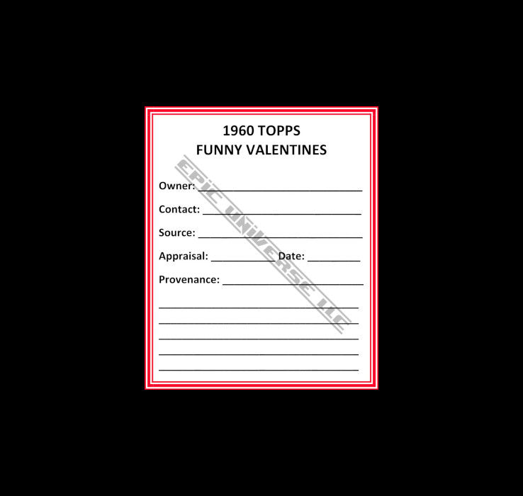 Thumbnail: Custom Made 1-Inch 1960 Funny Valentines Trading Card Album Binder