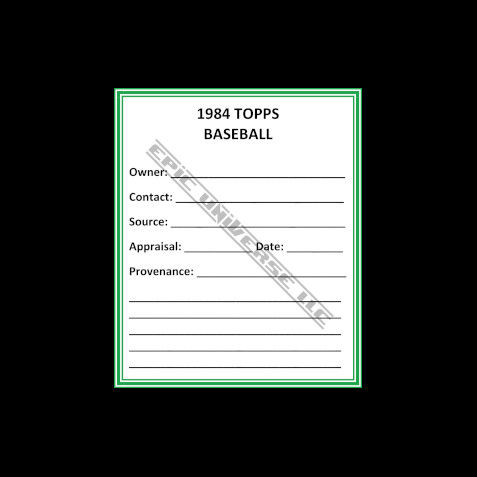 Thumbnail: Custom Made 3-Inch 1984 Topps Baseball Trading Card Album Binder
