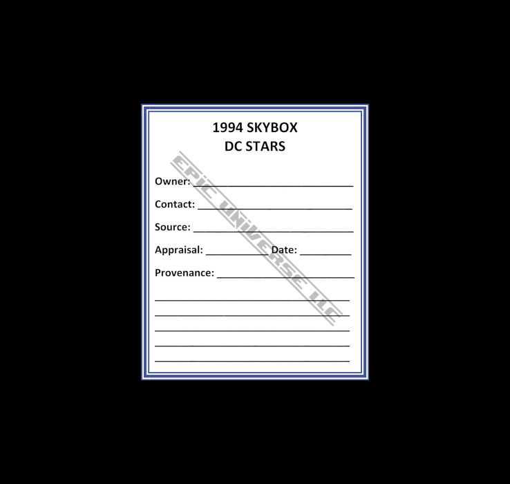 Thumbnail: Custom Made 1-Inch 1994 DC Stars Trading Card Album Binder