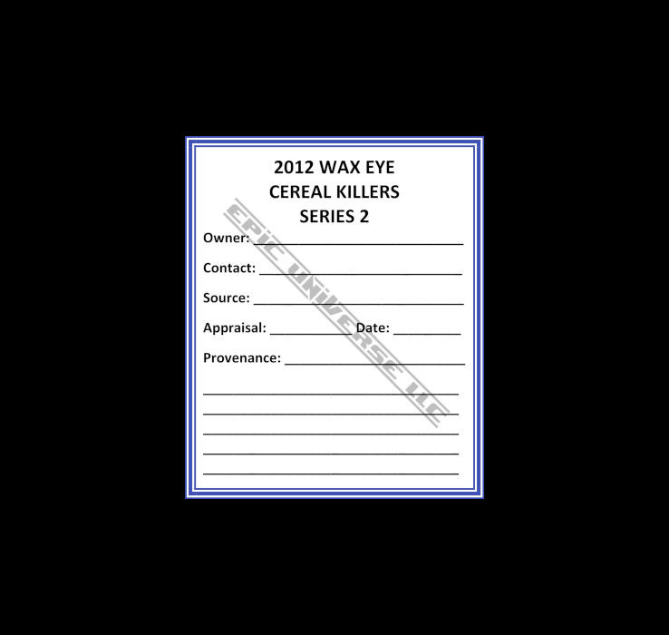 Thumbnail: Custom Made 1-Inch 2012 Cereal Killers Series 2 Trading Card Album Binder