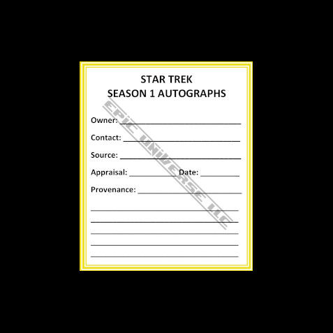 Thumbnail: Custom Made 2-Inch Star Trek Season 1 Autographs Collector's Album Binder