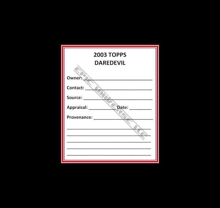 Thumbnail: Custom Made 1-Inch 2003 Daredevil Trading Card Album Binder
