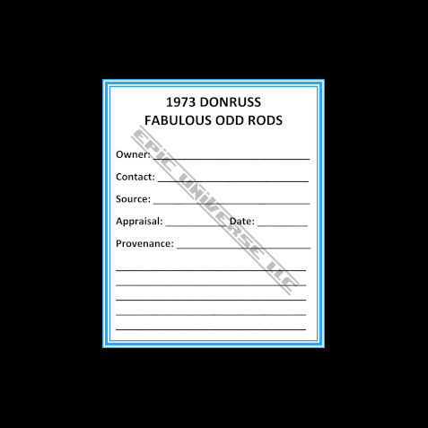 Thumbnail: Custom Made 1-Inch 1973 Fabulous Odd Rods Trading Card Album Binder