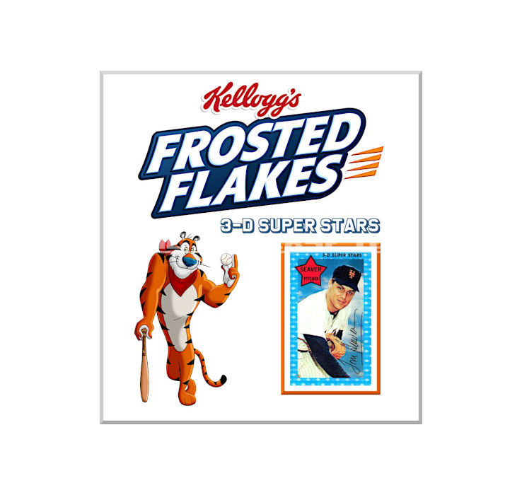 Thumbnail: 1-Inch 1971 Kellogg's Cereal 3-D Baseball Super Stars Trading Card Front Album Binder Cover.