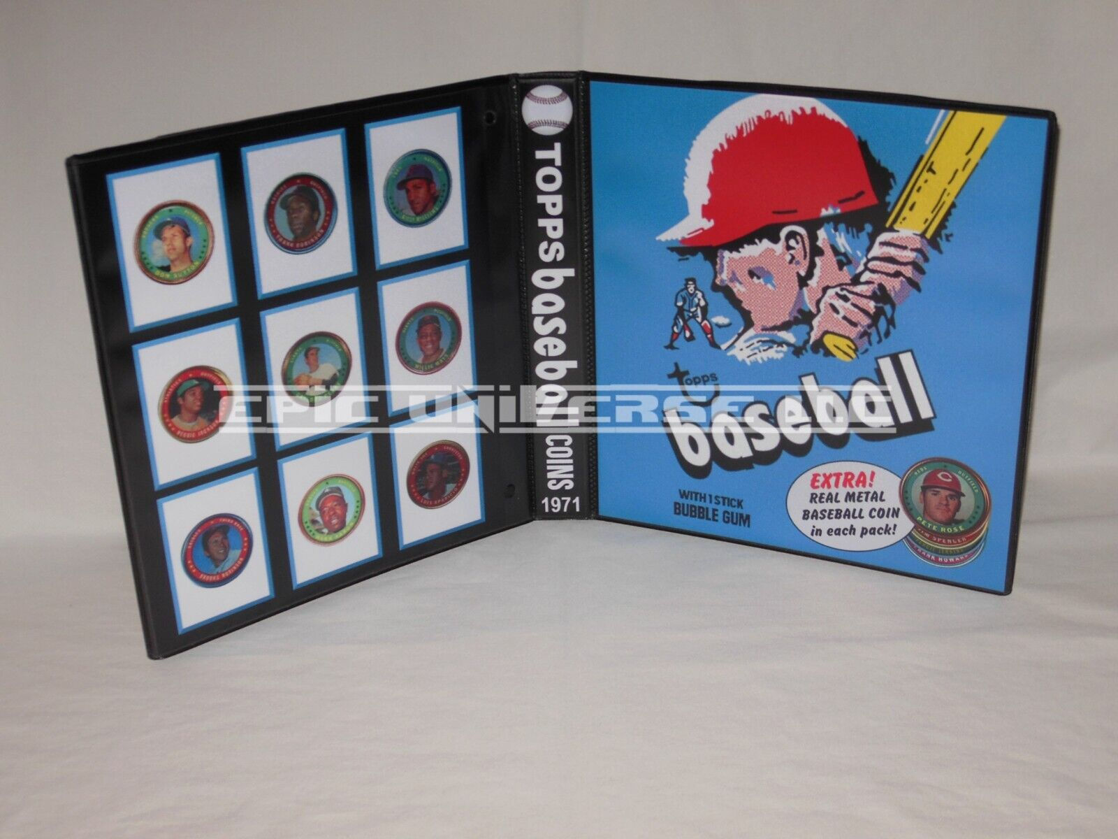 Custom Made 1-Inch 1971 Topps Baseball Coins Trading Card Album Binder