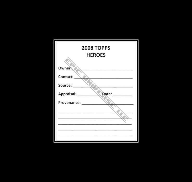 Thumbnail: Custom Made 1-Inch 2008 Heroes Trading Card Album Binder