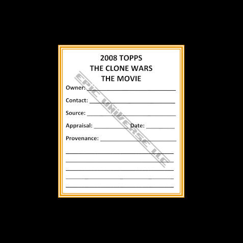 Thumbnail: Custom Made 1-Inch 2008 Star Wars Clone Wars The Movie Trading Card Album Binder
