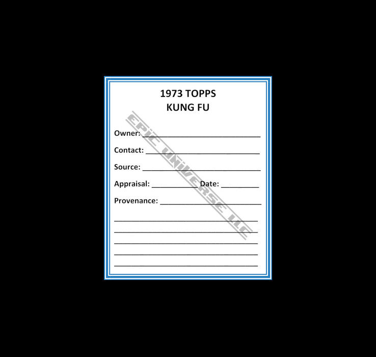 Thumbnail: Custom Made 1-Inch 1973 Kung Fu Trading Card Album Binder