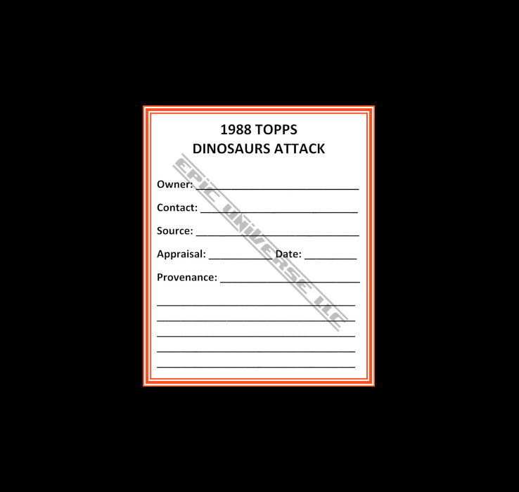 Thumbnail: Custom Made 1-Inch 1988 Dinosaurs Attack Trading Card Album Binder