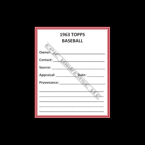 Thumbnail: Custom Made 1-Inch 1963 Topps Baseball Trading Card Album Binder