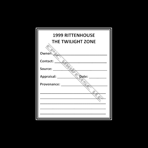 Thumbnail: Custom Made 1-Inch 1999 The Twilight Zone Trading Card Album Binder