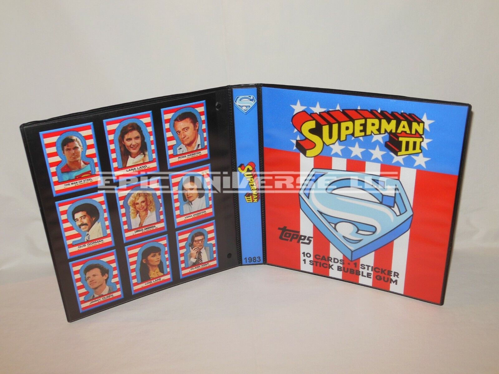 Custom Made 1-Inch 1983 Superman III Trading Card Album Binder