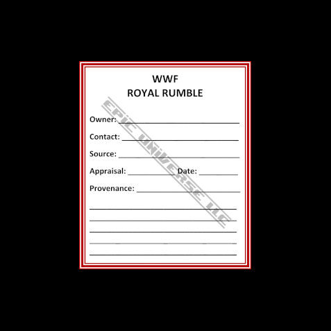 Thumbnail: 3-Inch 2002 Fleer Royal Rumble Wrestling Trading Card Album Binder Provenance Card.