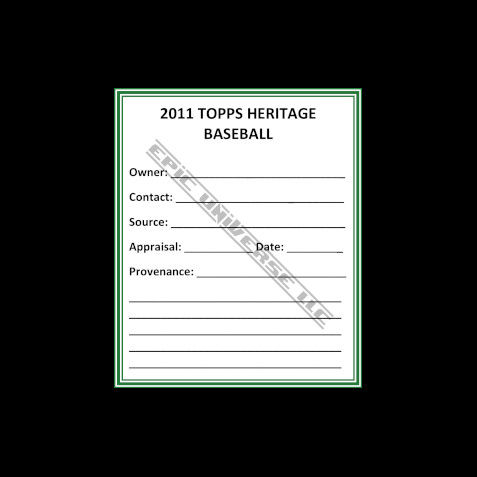 Thumbnail: Custom Made 1-Inch 2011 Topps Heritage Baseball Trading Card Album Binder