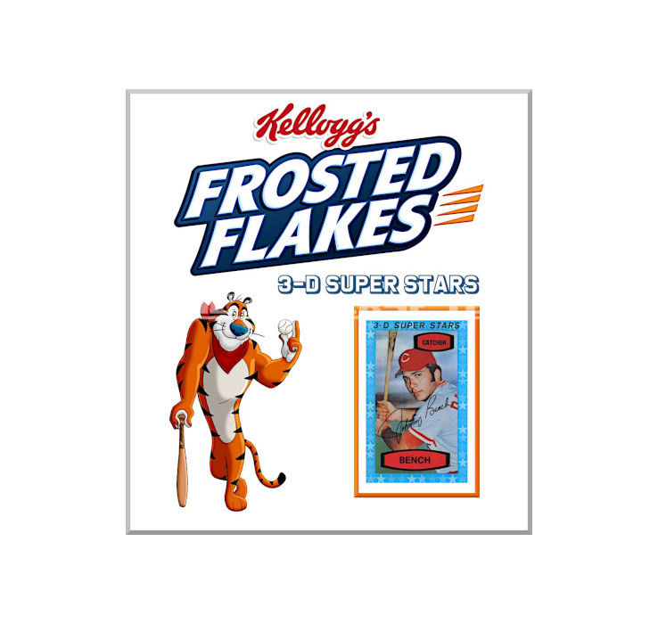 Thumbnail: 1-Inch 1975 Kellogg's Cereal 3-D Baseball Super Stars Trading Card Front Album Binder Cover.