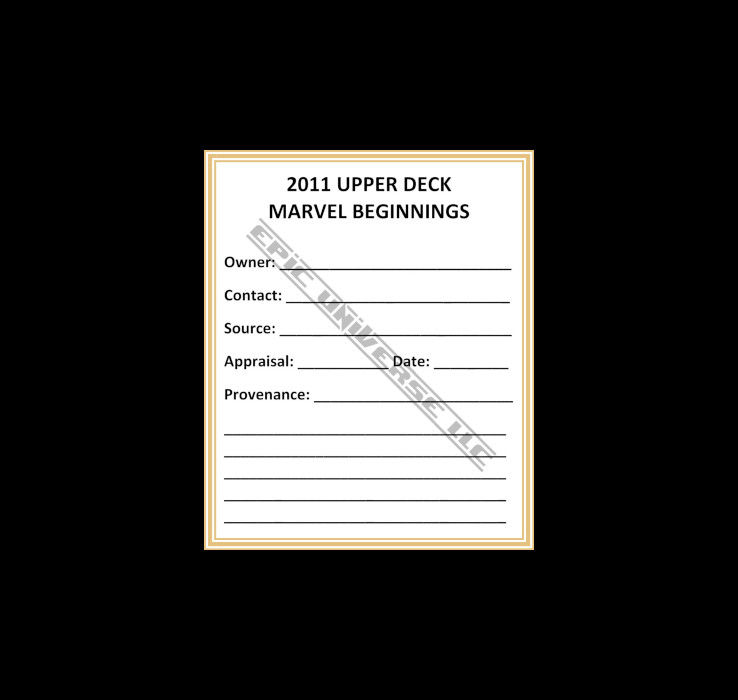 Thumbnail: Custom Made 1-Inch 2011 Marvel Beginnings Series 1 Trading Card Album Binder
