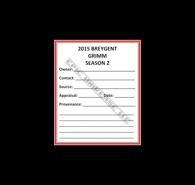 Thumbnail: Custom Made 1-Inch 2015 Grimm Season 2 Trading Card Album Binder