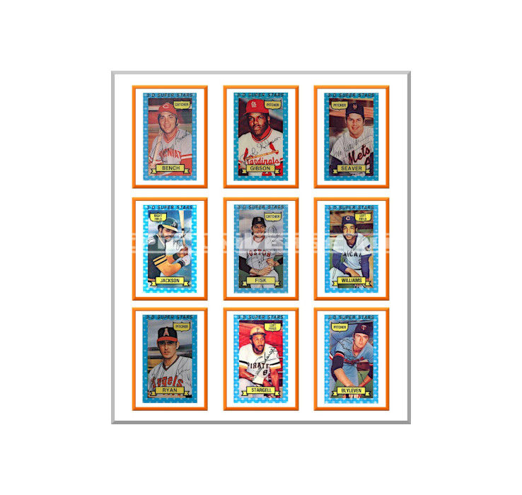 Thumbnail: 1-Inch 1974 Kellogg's Cereal 3-D Baseball Super Stars Trading Card Back Album Binder Cover.