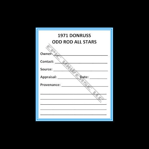 Thumbnail: Custom Made 1-Inch 1971 Odd Rods All Stars Trading Card Album Binder