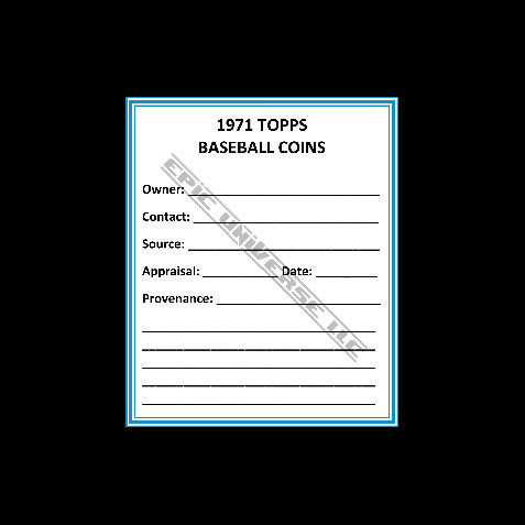 Thumbnail: Custom Made 1-Inch 1971 Topps Baseball Coins Trading Card Album Binder