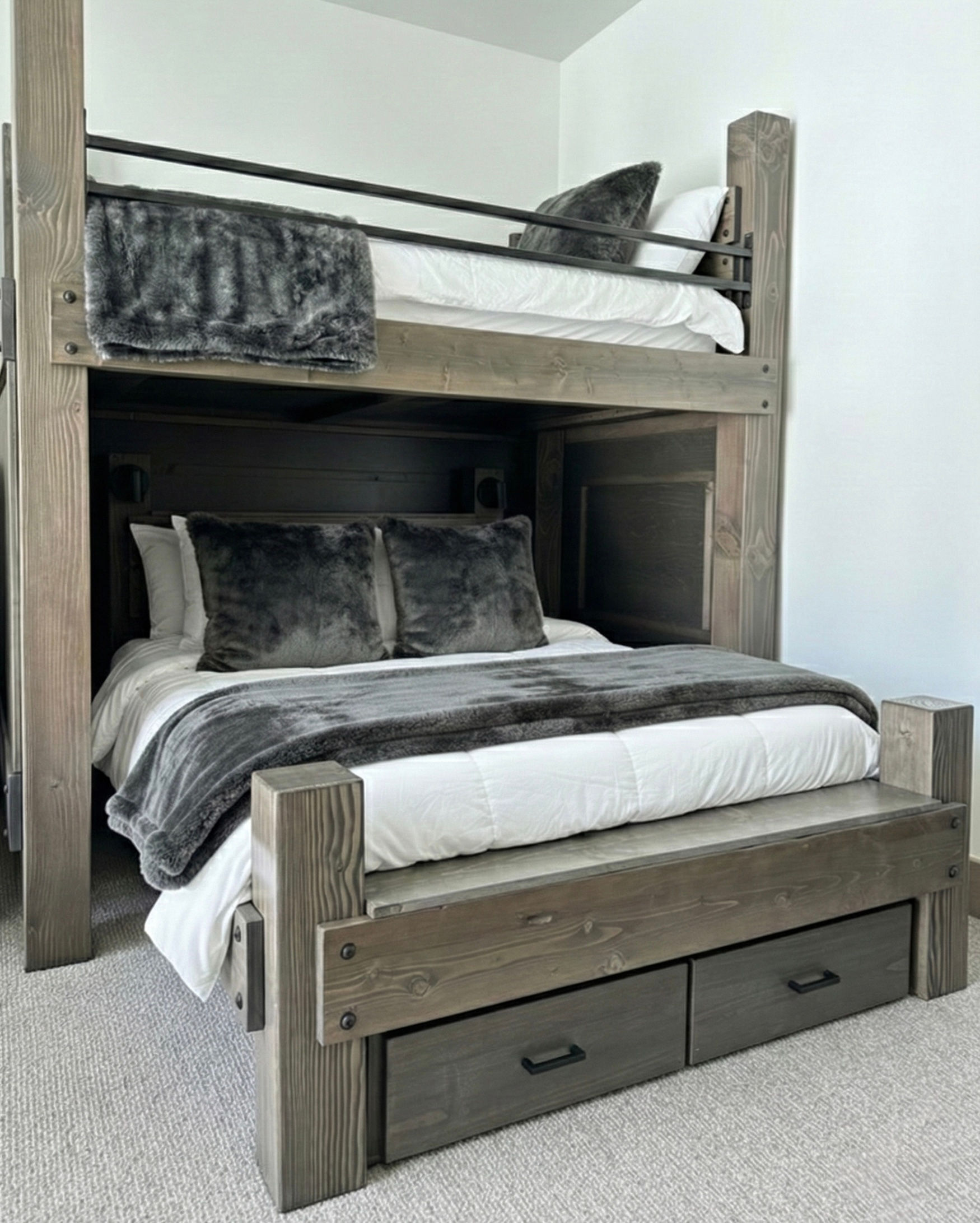 Full XL/Queen T-Shape Bunk Bed