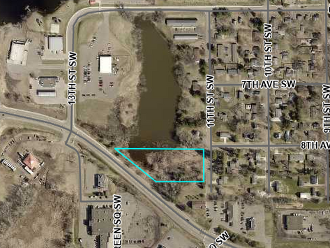 Proposed location for multi-use development, municipal liquor store space identified