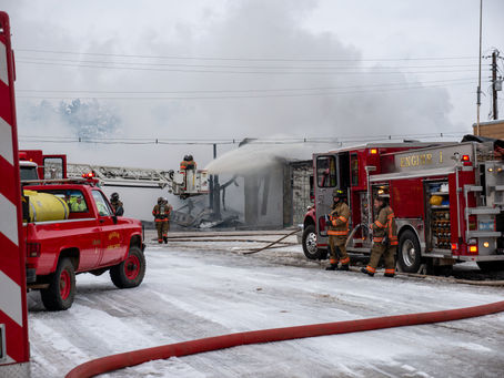 Braham Bus Company garage, three buses destroyed in fire