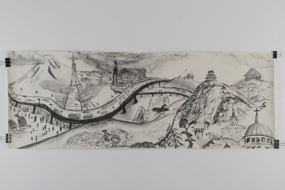 Installation detail: Reveries (drawing)