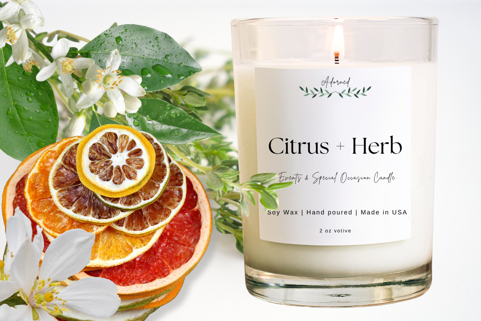 Citrus + Herb Event candle