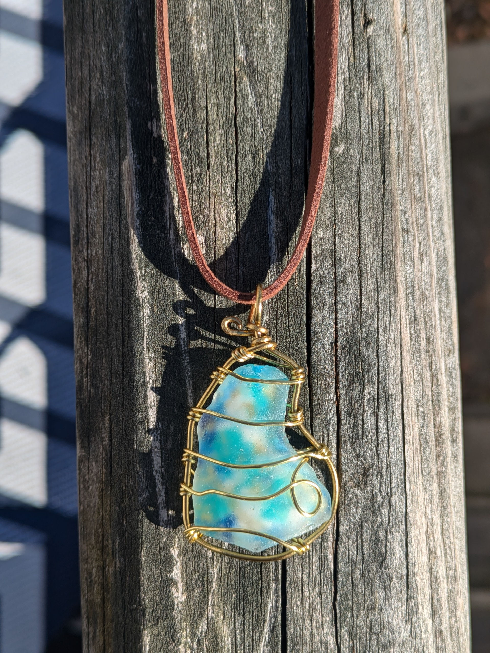Teal and Gold Necklace