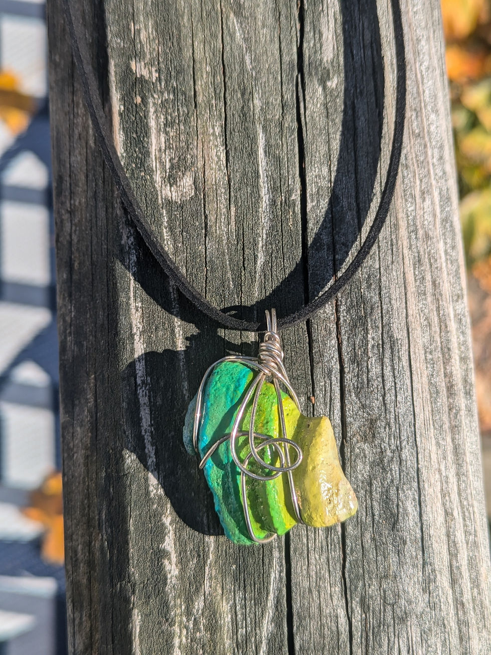 Thumbnail: Hand Painted Driftwood Necklace