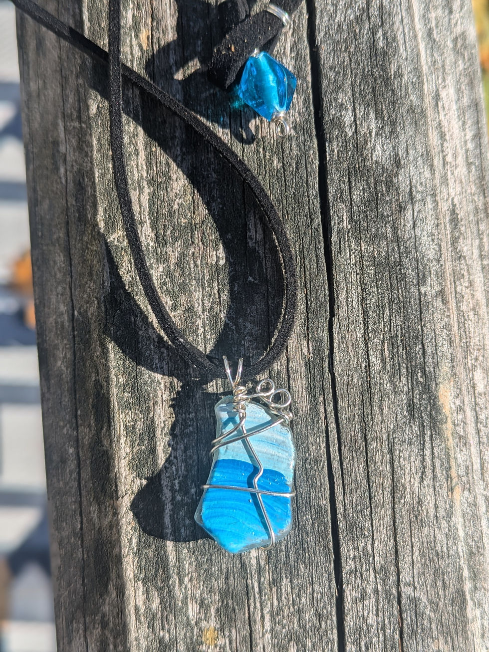 Thumbnail: Hand Painted Seaglass Necklace