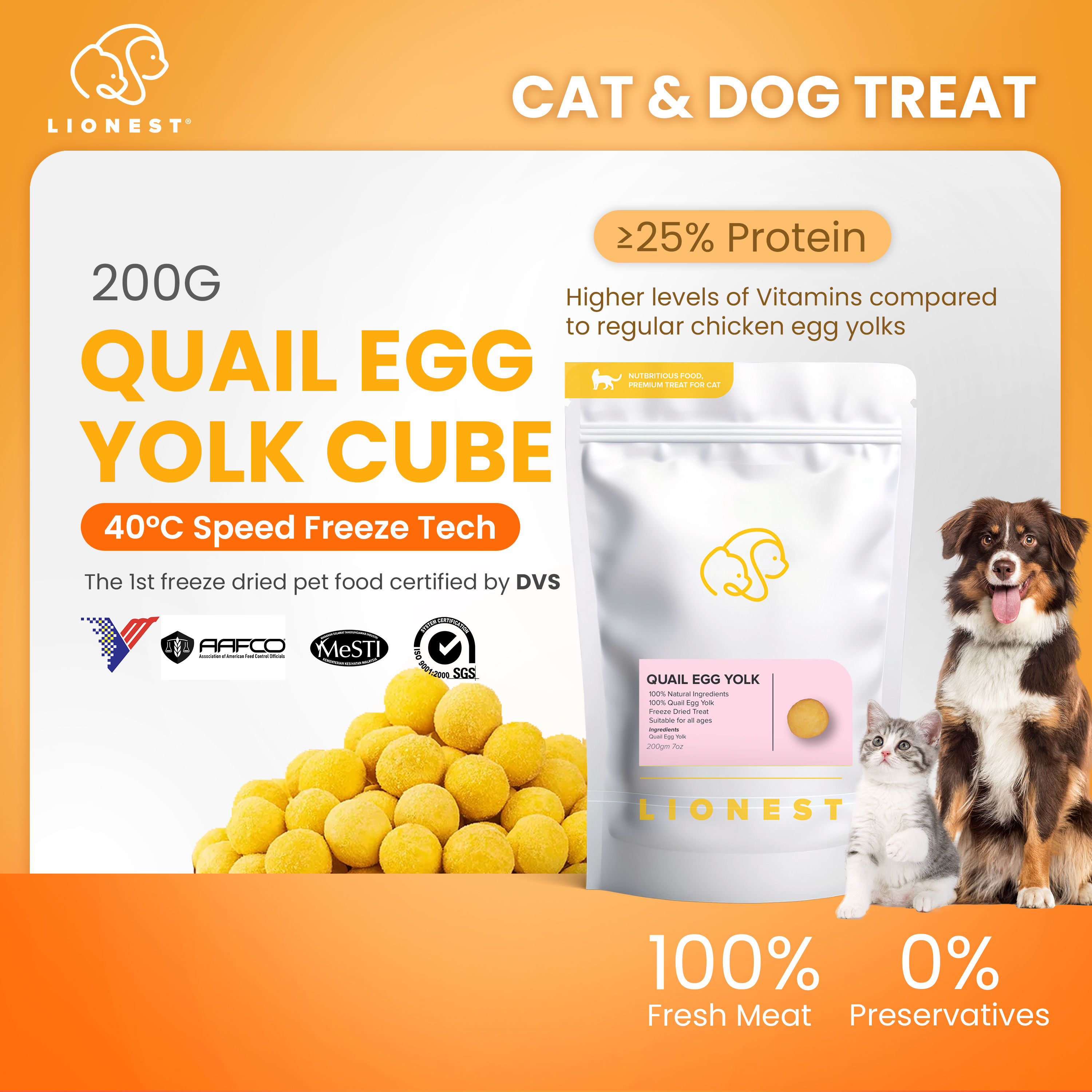 LIONEST FD Quail Egg Yolk 200g