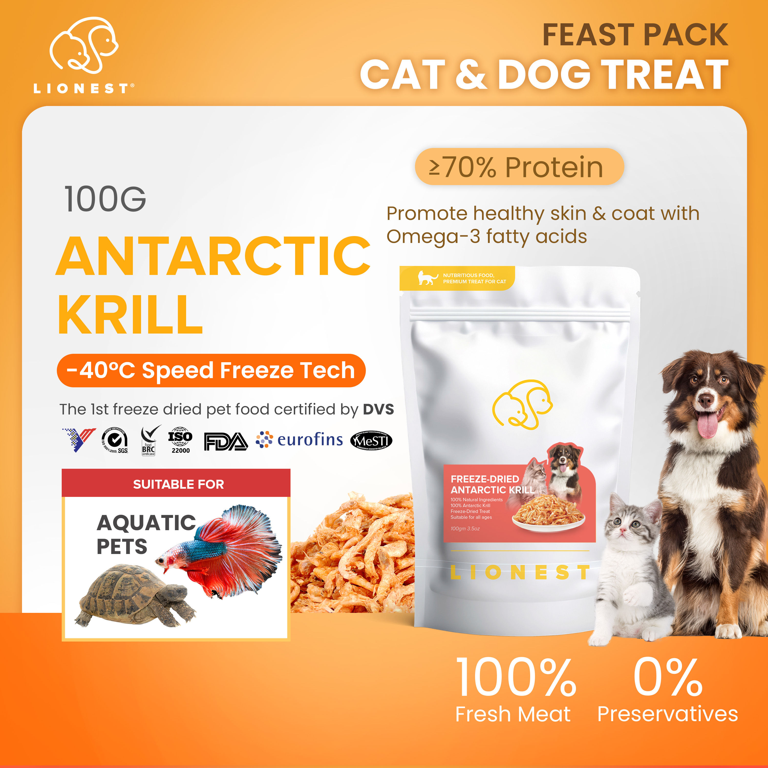 LIONEST FD Antarctic Krill 100g