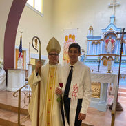 2023 Confirmation Mass Photo of Confirmed with Bishop