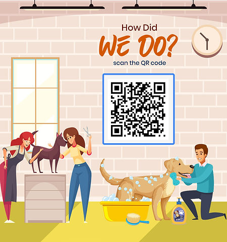 A QR code graphic for review management