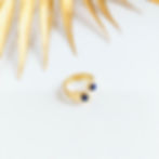 Miniature : Bague en acier inoxydable et cabochon bleu nuit ▴ Bijoux ENORA ▴