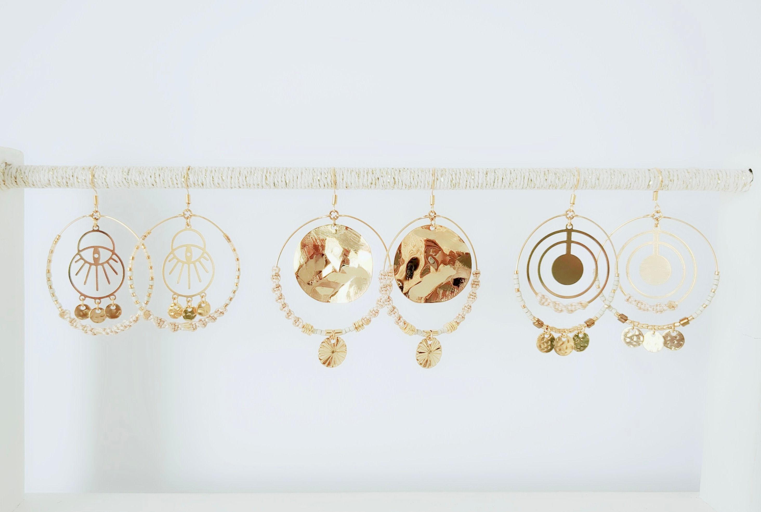 Grossiste Boucles d'oreilles- Création artisanale française- Bijoux bohème femme- Bijoux ENORA