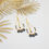 Miniatura: Boucles d'oreilles sequin noir et support goutte doré -Bijoux ENORA-