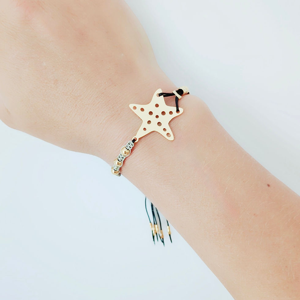 Miniatura: bracelet coulissant étoile de mer, bracelet étoile de mer femme, bracelet étoile de mer dorée, bracelet coulissant femme, bra