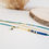 Miniature : Bracelet double tige et chaîne dorée, perle et macramé turquoise et pétrole  -Bijoux ENORA-