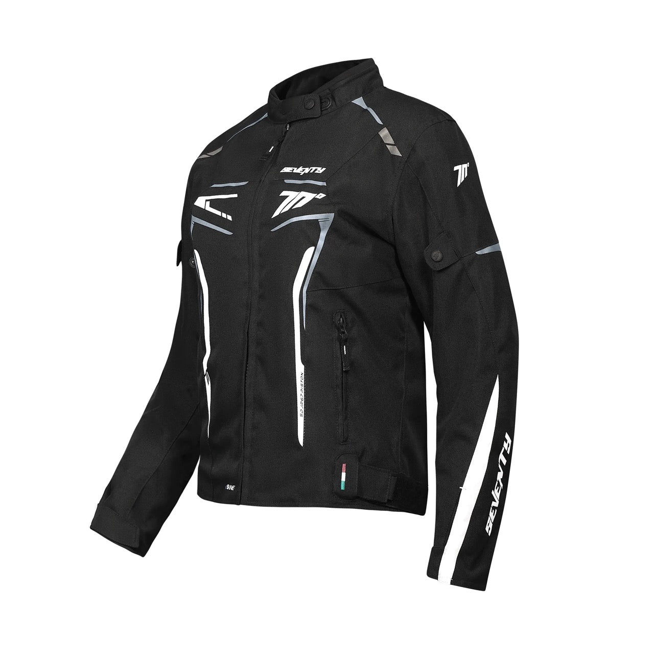 SEVENTY DEGREES - Damen-Kolbenjacke SD-JR67, Schwarz/Grau/Weiß, Größe XS