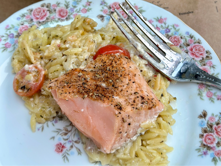 Baked Salmon with Orzo PastaÂ