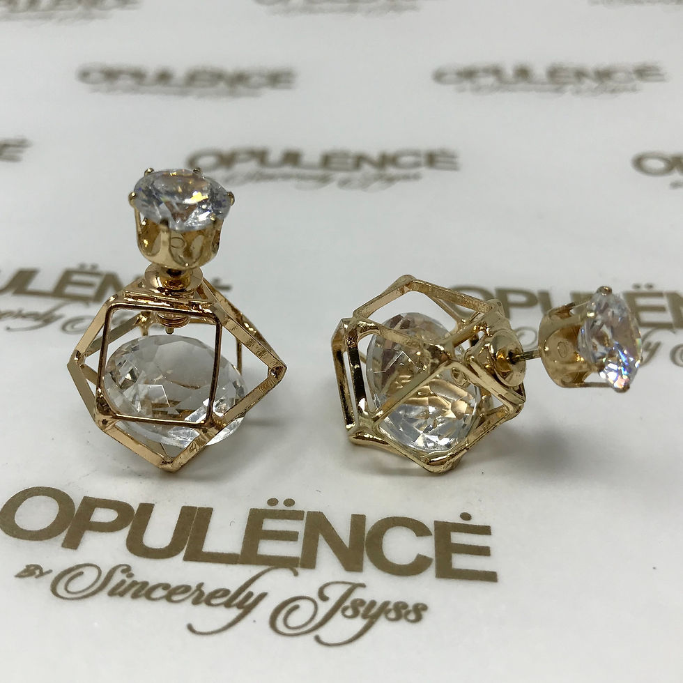 Thumbnail: Red Carpet Double-Sided Earrings- Gold