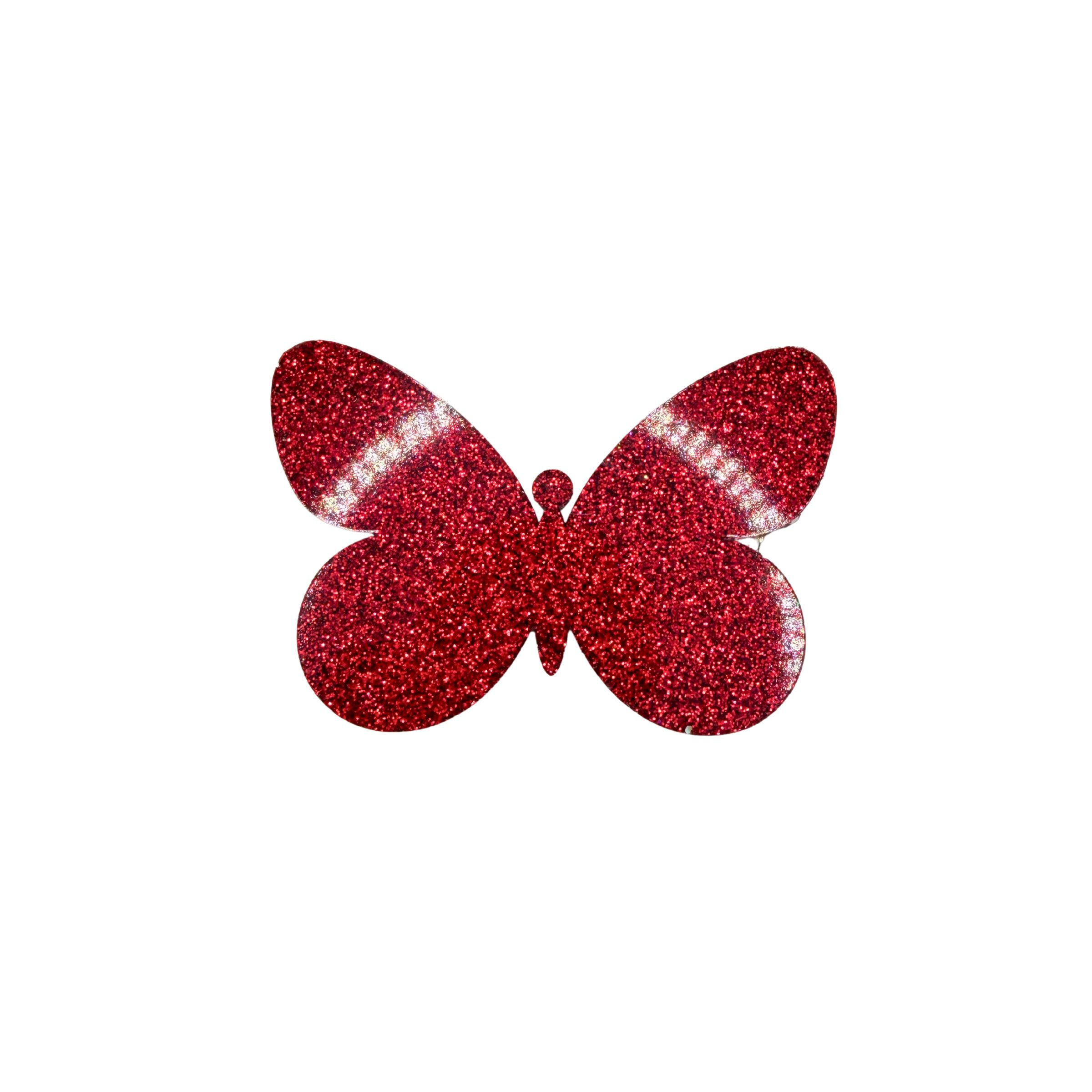 Wackelschmetterling in Glitzerpigment Rot