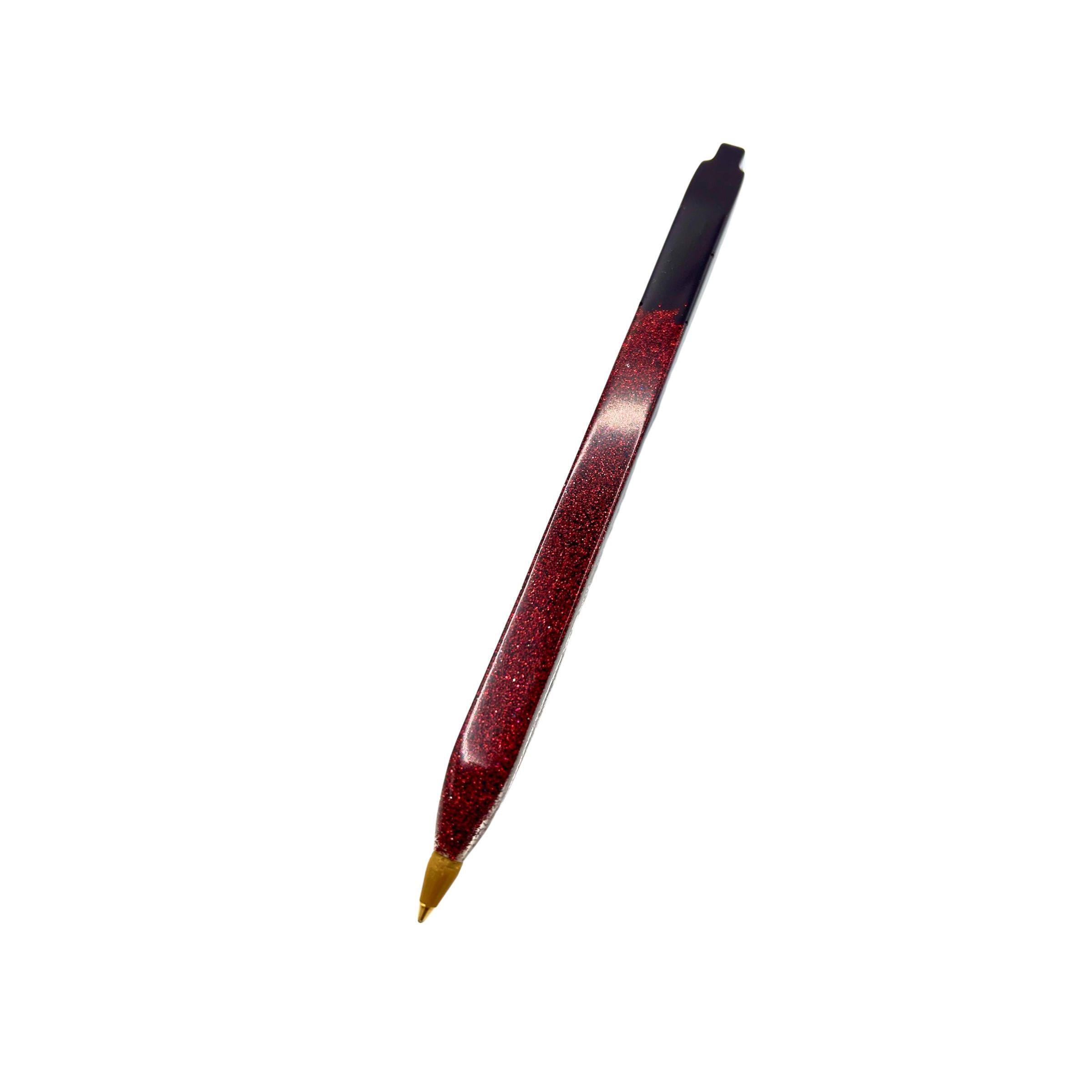 Kugelschreiber in Dark Violet und feinem dunkelrotem Glitzer