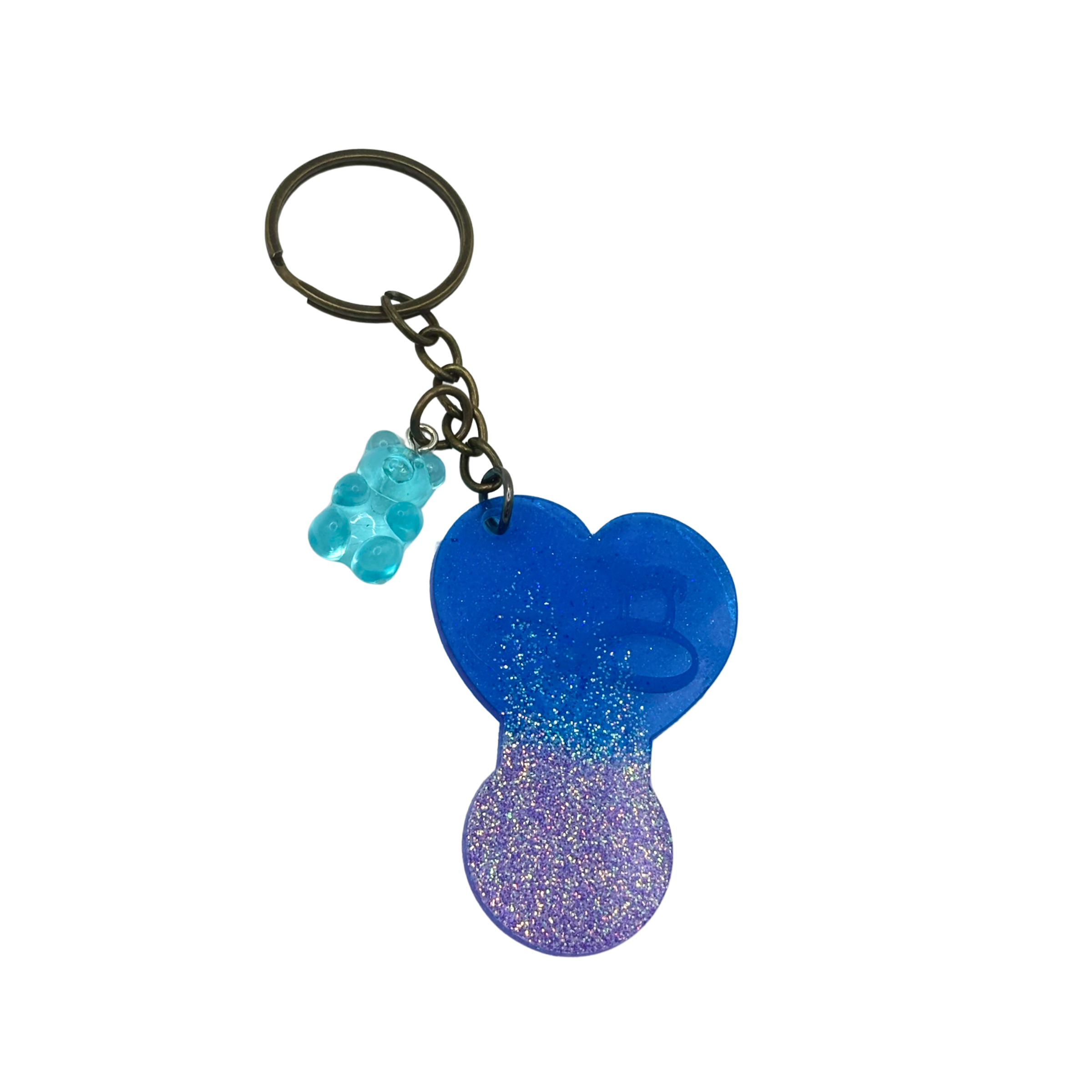 Einkaufswagenchip „Pferdeliebe“ in Cosmic Blue mit hellblauem Glitzer