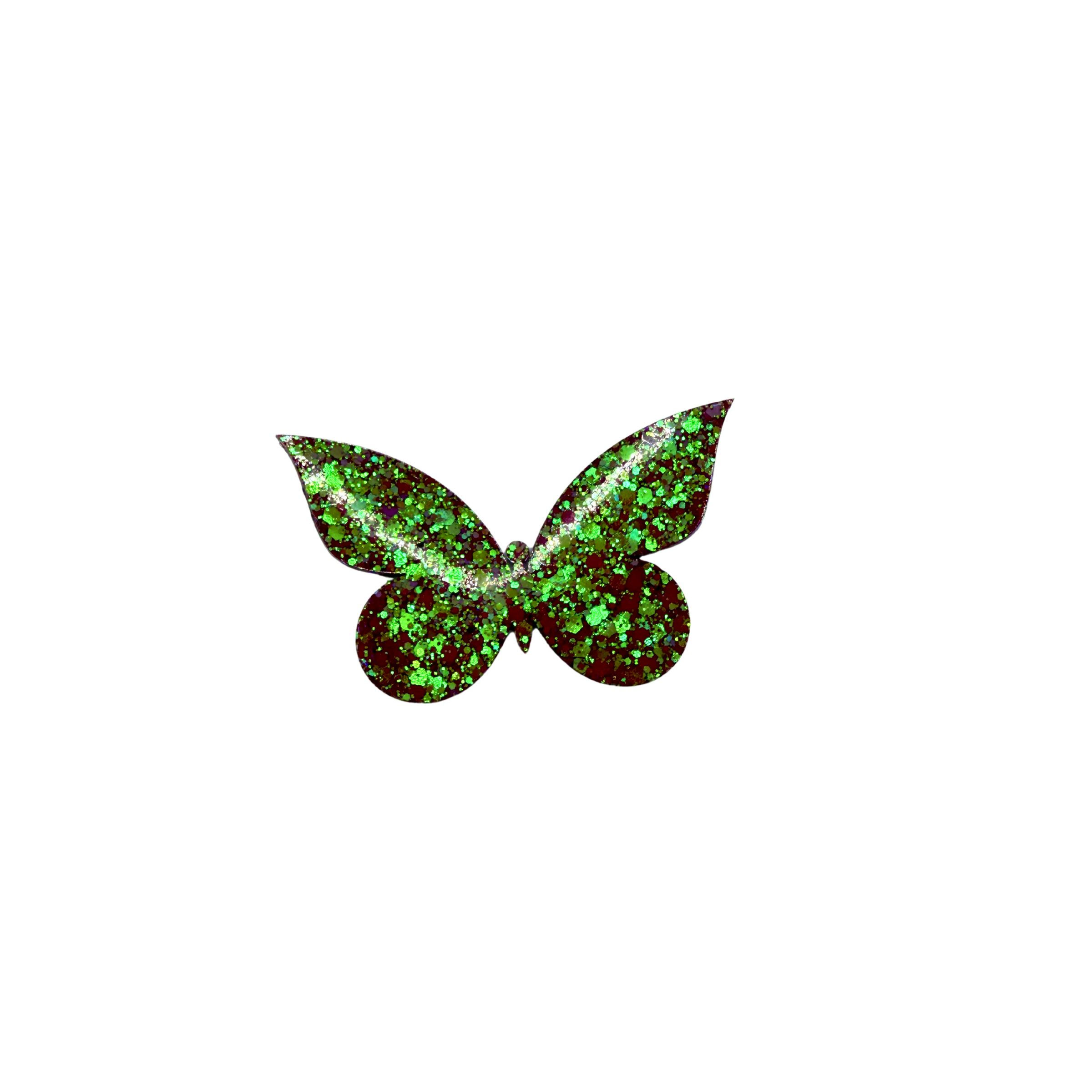 Wackelschmetterling in Ruby Glitzer