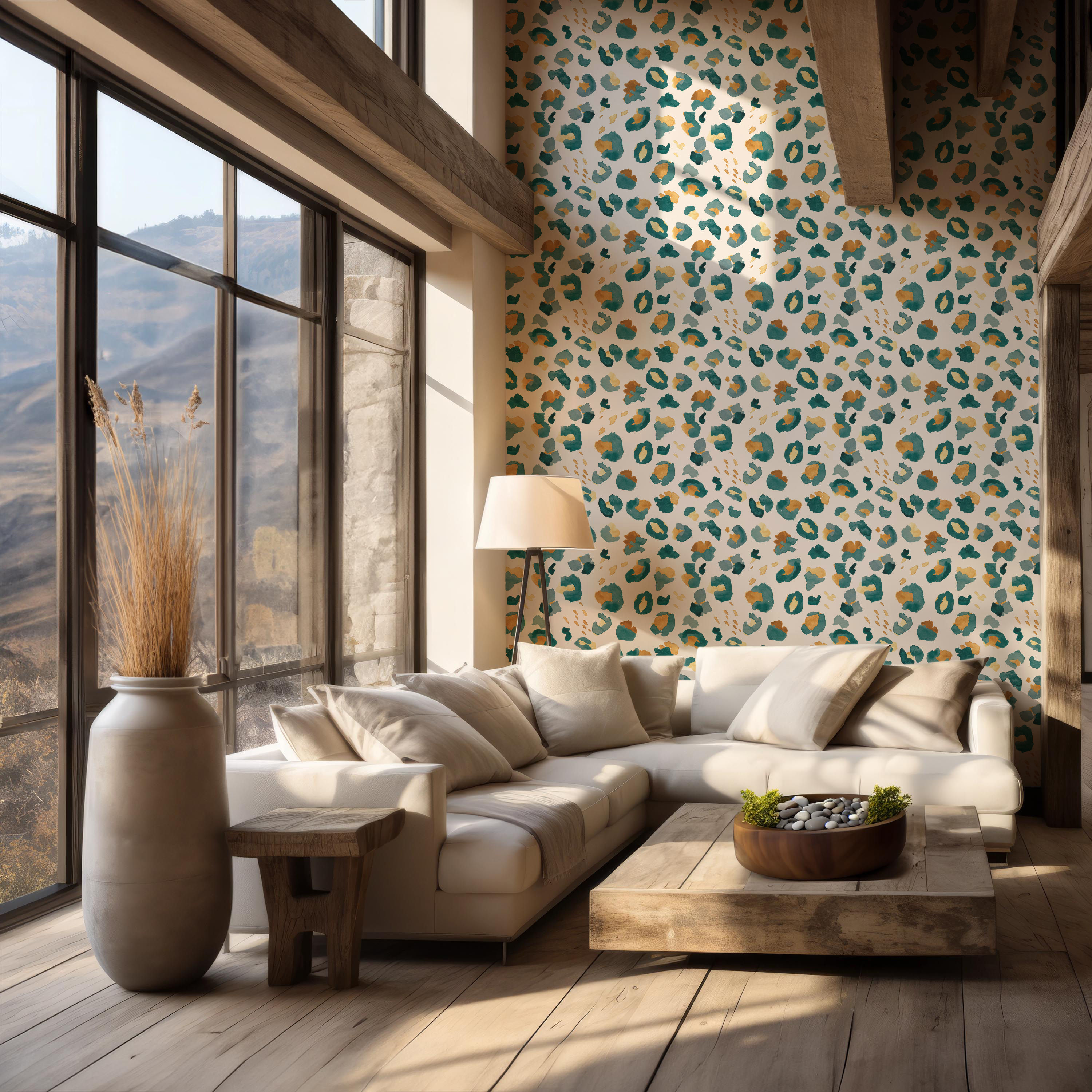 HANDPAINTED LEOPARD PRINT | Teal