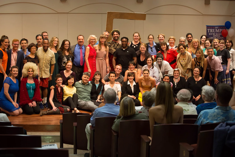 OperaWorks group cast photo with singers and faculty after performance